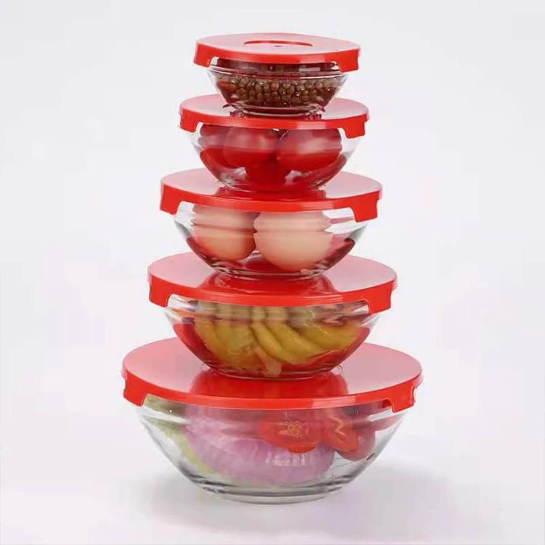 5pcs Microwavable Glass Salad Bowl's