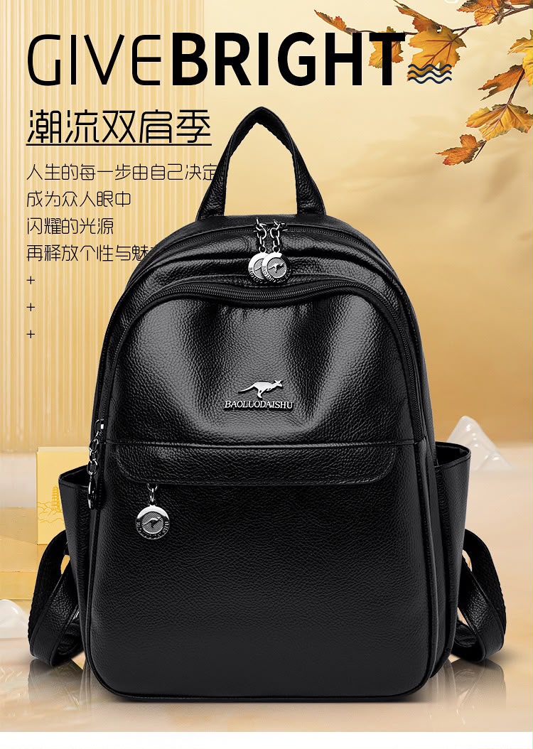 Faux leather backpack