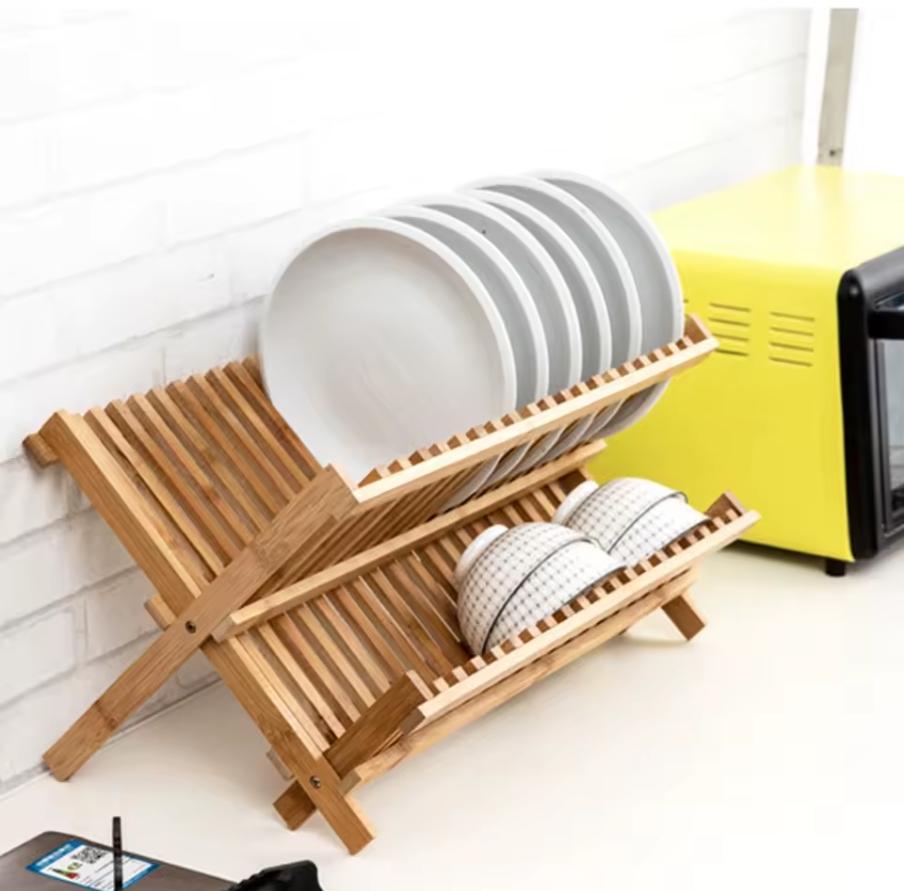 Foldable Bamboo Dish Rack