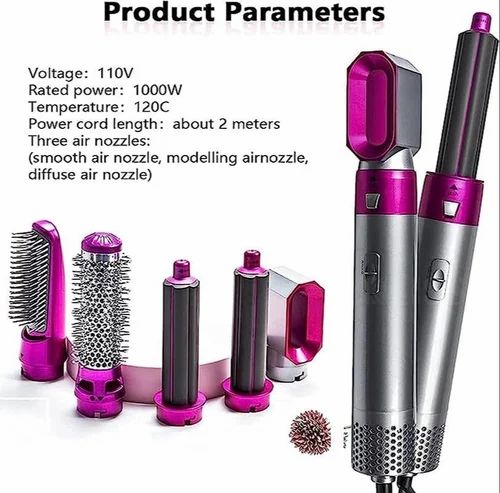 New Five-In-One Automatic Curling Iron, Hair Styling Comb ,Electric Blow Dryer Straight And Curly Use Hairdressing Tools