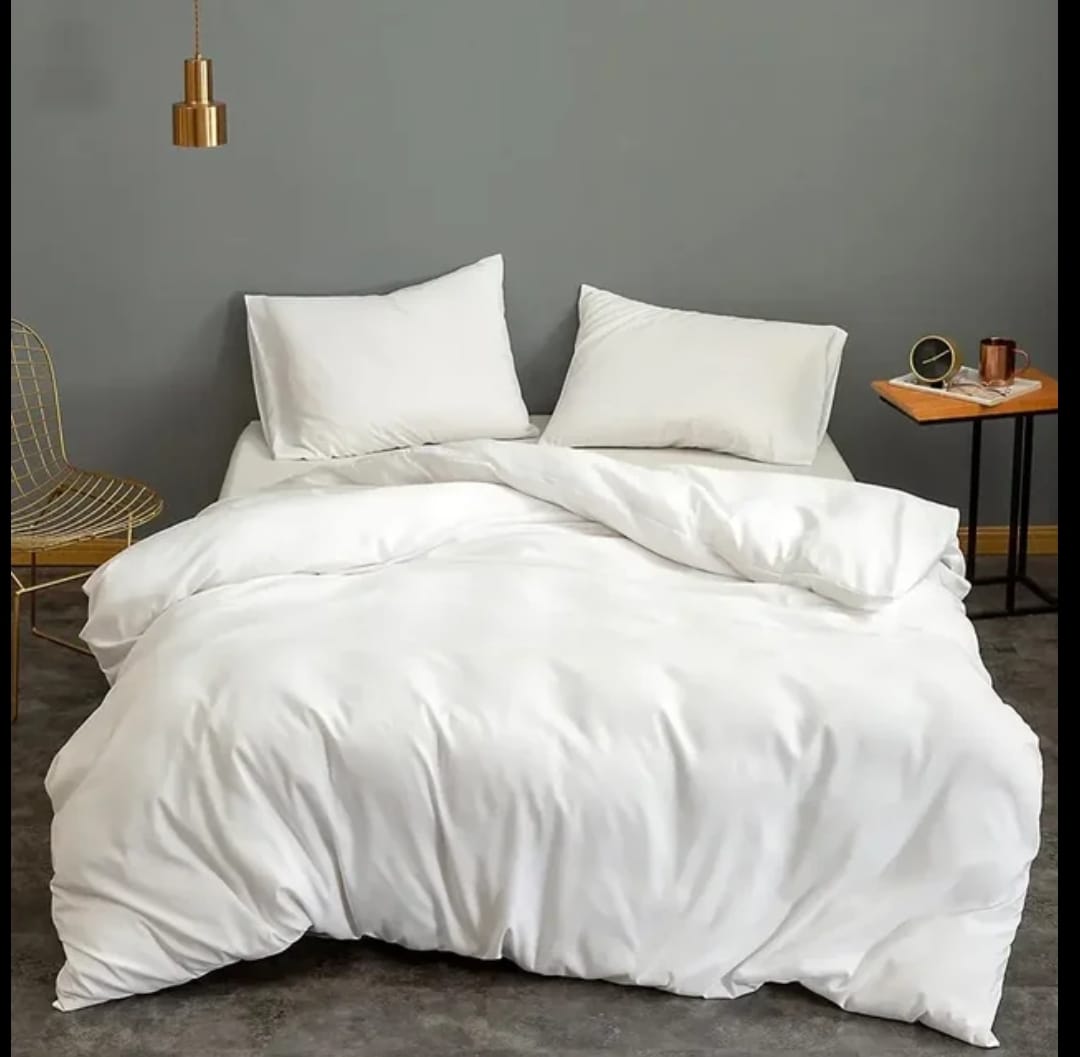 4pc Plain High Quality Duvet Cover Set (Soft Glam Edition)