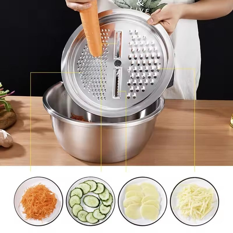26cm 4PCS Set 304 colander Stainless Steel Bowl with Lid