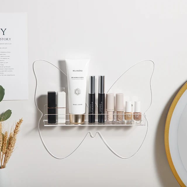 Acrylic Butterfly design Floating Bathroom Shelve