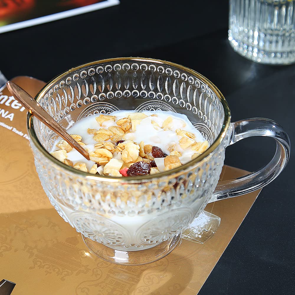 Set of 3 Romantic 500ml premium water/tea glass set, suitable for refreshing, soda and beverages