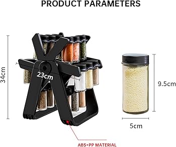 Windmill 18 jar rotating spice rack (18pc)