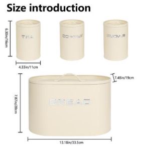 Unique and elegant bread storage bin with 3pcs canisters