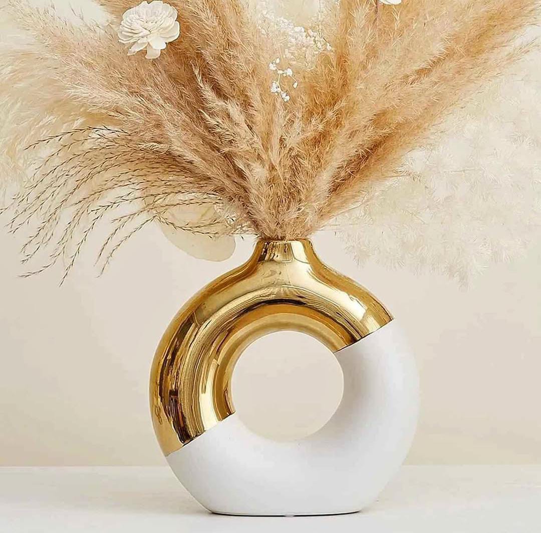 Donut shape ceramic flower vases