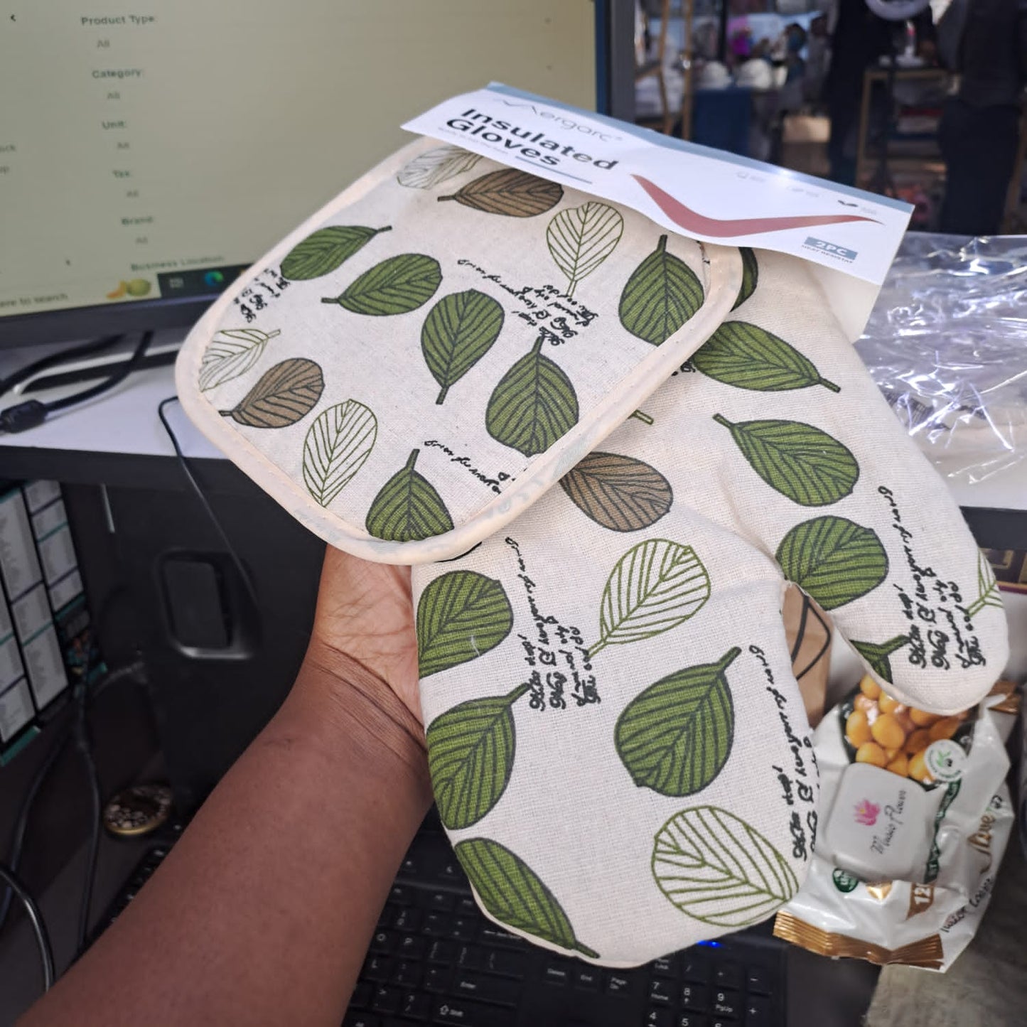 Cotton oven mitt+cotton mat