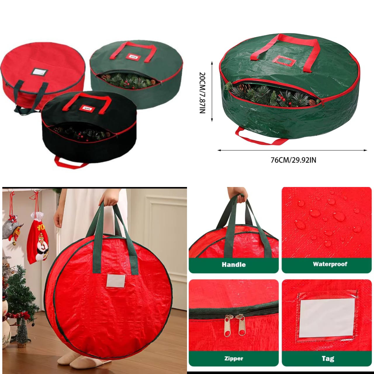 CHRISTMAS WREATH/ GARLANDS STORAGE BAG