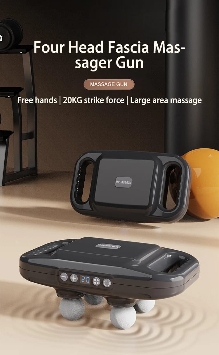 Powerful four heads deep tissue massager