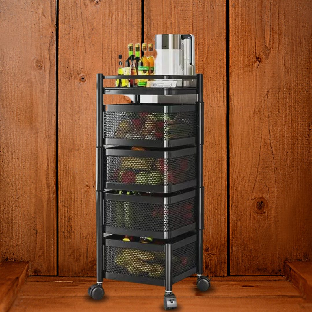 3 Tier Square Design Rotating Fruit Vegetable Rack