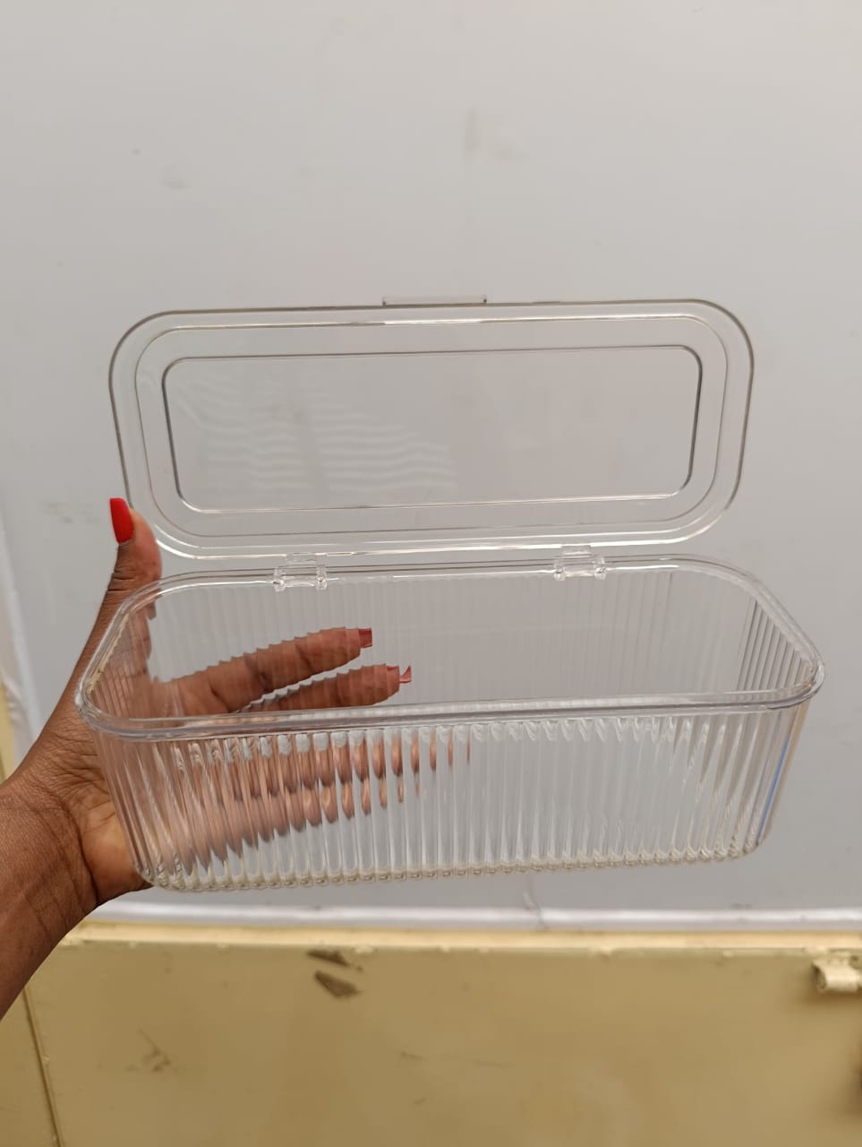 Diamond acrylic desktop/remote/makeup organizer
Partitioned