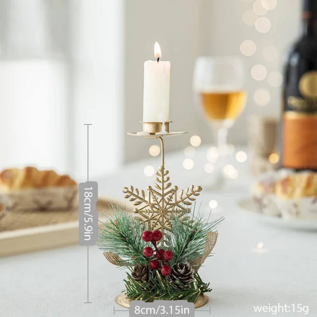 Christmas Candle Holder Santa Claus Elk tree Golden Iron Candlestick New Year Table Ornaments Xmas Gift Decor for home