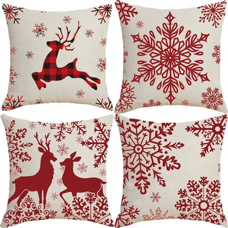 1pc Cushion Cover 45x45  Christmas Decorations For Home Santa Claus Printed Pillow Case