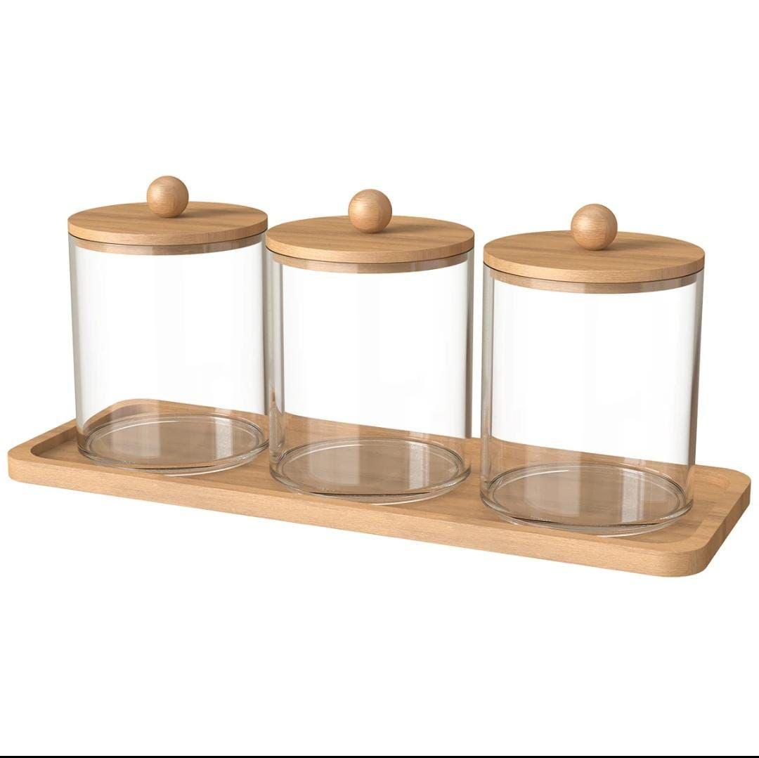 3pcs acrylic swab storage organizer