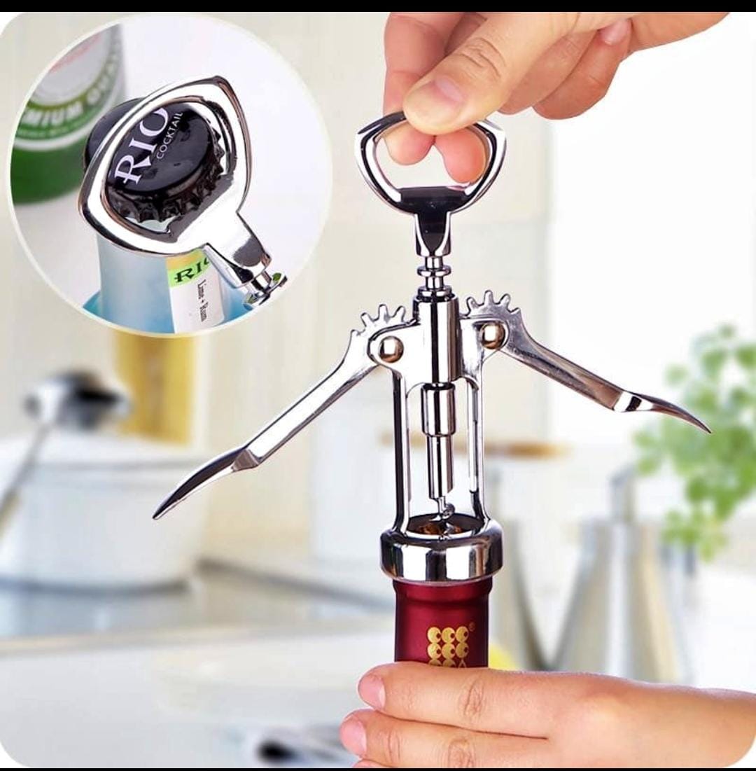 Wine bottle screw opener