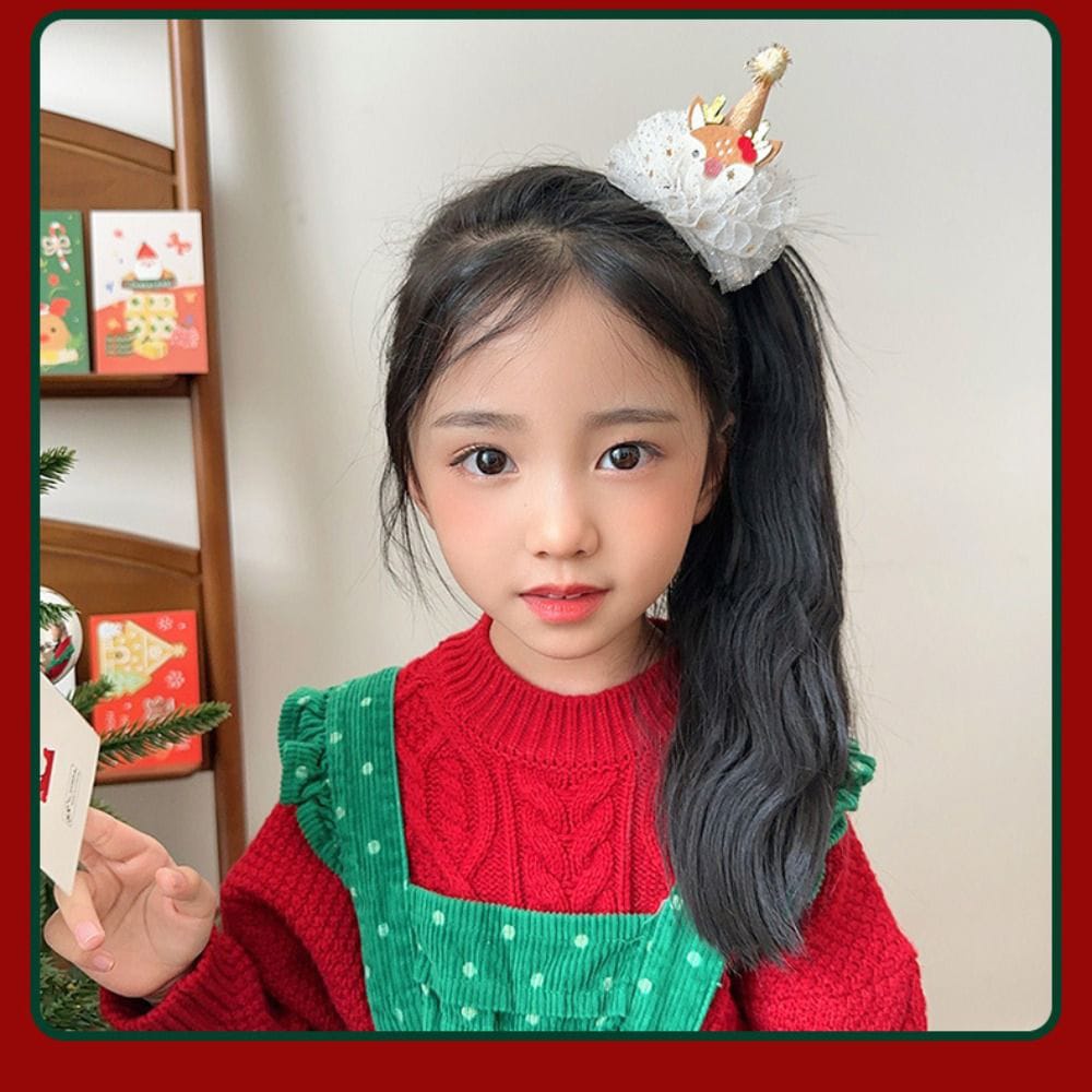 Merry Christmas Decor Christmas Hairpin Sequin Bowknot Children Deer antler Hair Clip Snowflake Plush Christmas Hat Headband