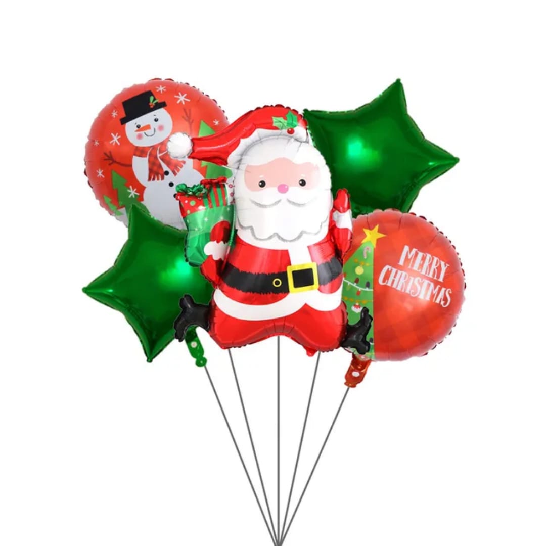 5pc Latex Christmas Balloons Santa Claus Elk Christmas Party Balloons Merry Christmas Home Decorations