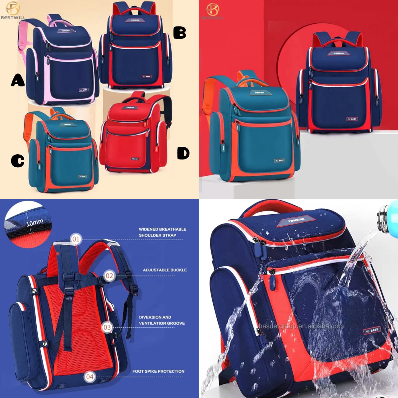 WATERPROOF YJ BABY TOPBEAR QUALITY CHILDREN SCHOOL BAG