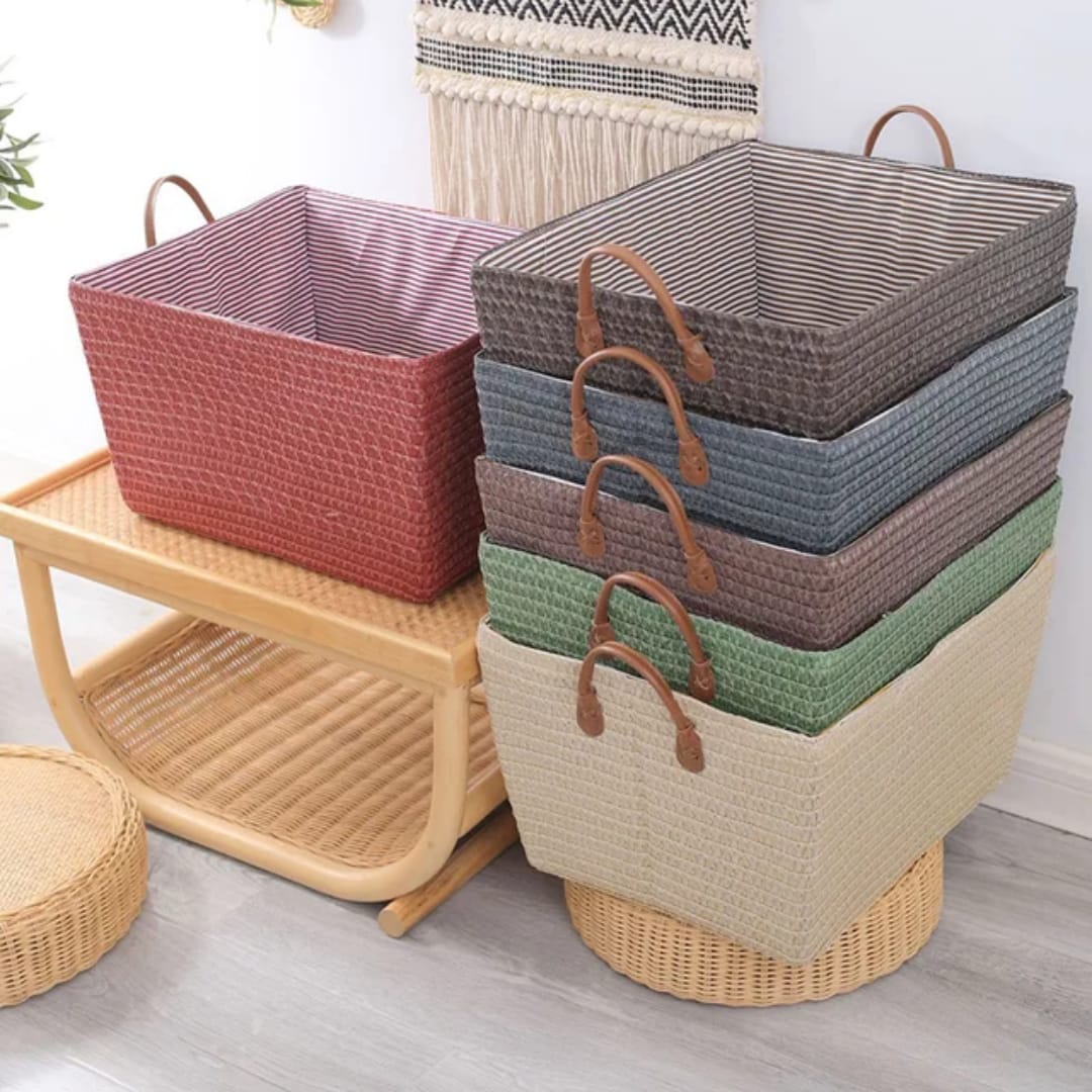 Handheld Woven Basket Organizer