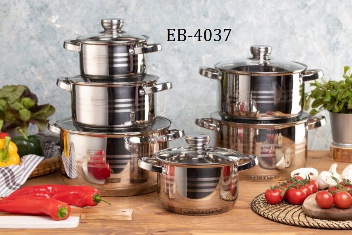 12pc Edenburg Stainless Steel Cookware