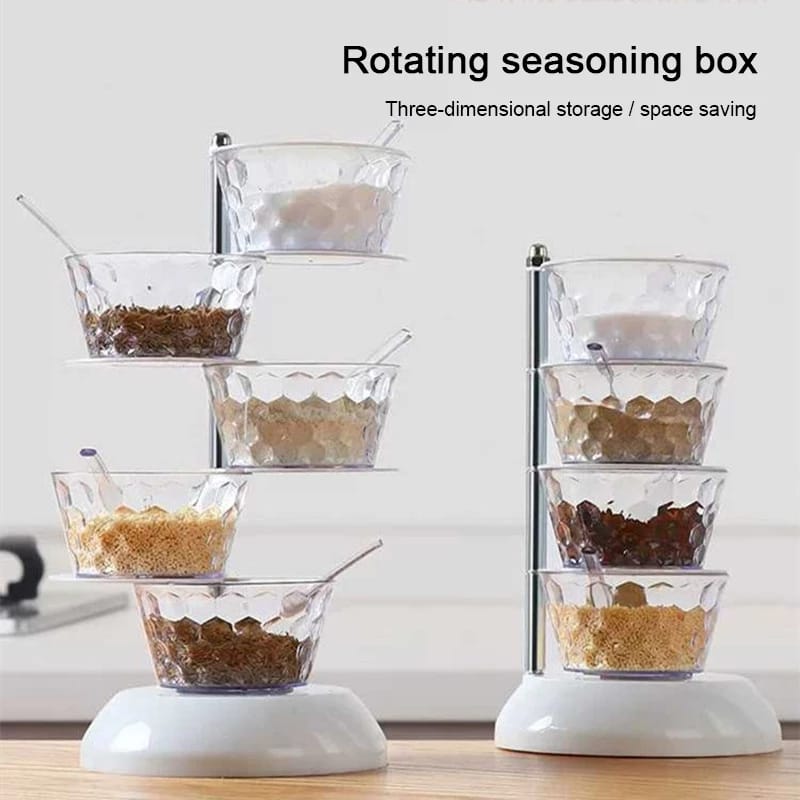 5layer rotating spice seasoning stand