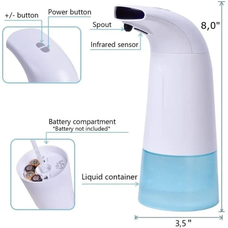 330ml battery powered automatic foam soap dispenser