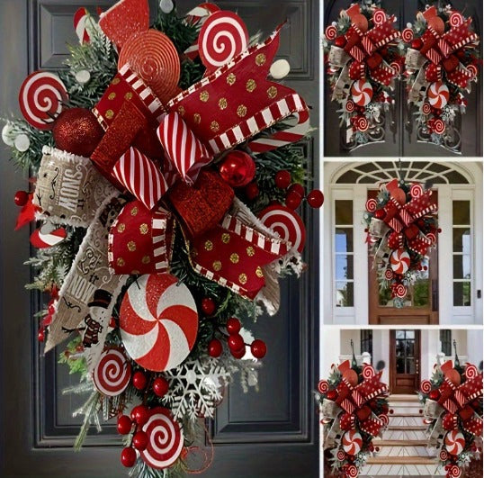 Candy Cane Christmas Wreath
