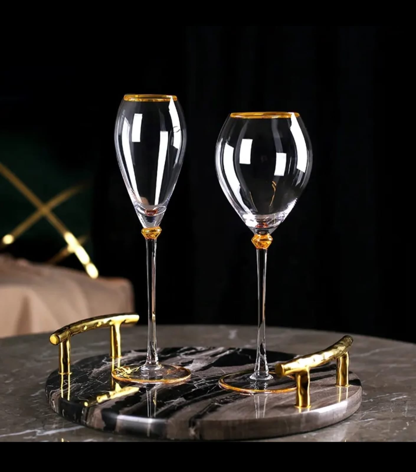 Royal Design Crystal glasses Goblets/Wine Glass and Champagne Glass flutes