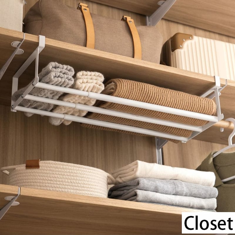 40-65cm Retractable Shoe Rack,Space-Saving Multi-Purpose Hanging Basket for Shoes Sundries,Home Neatening Towel StorageRack