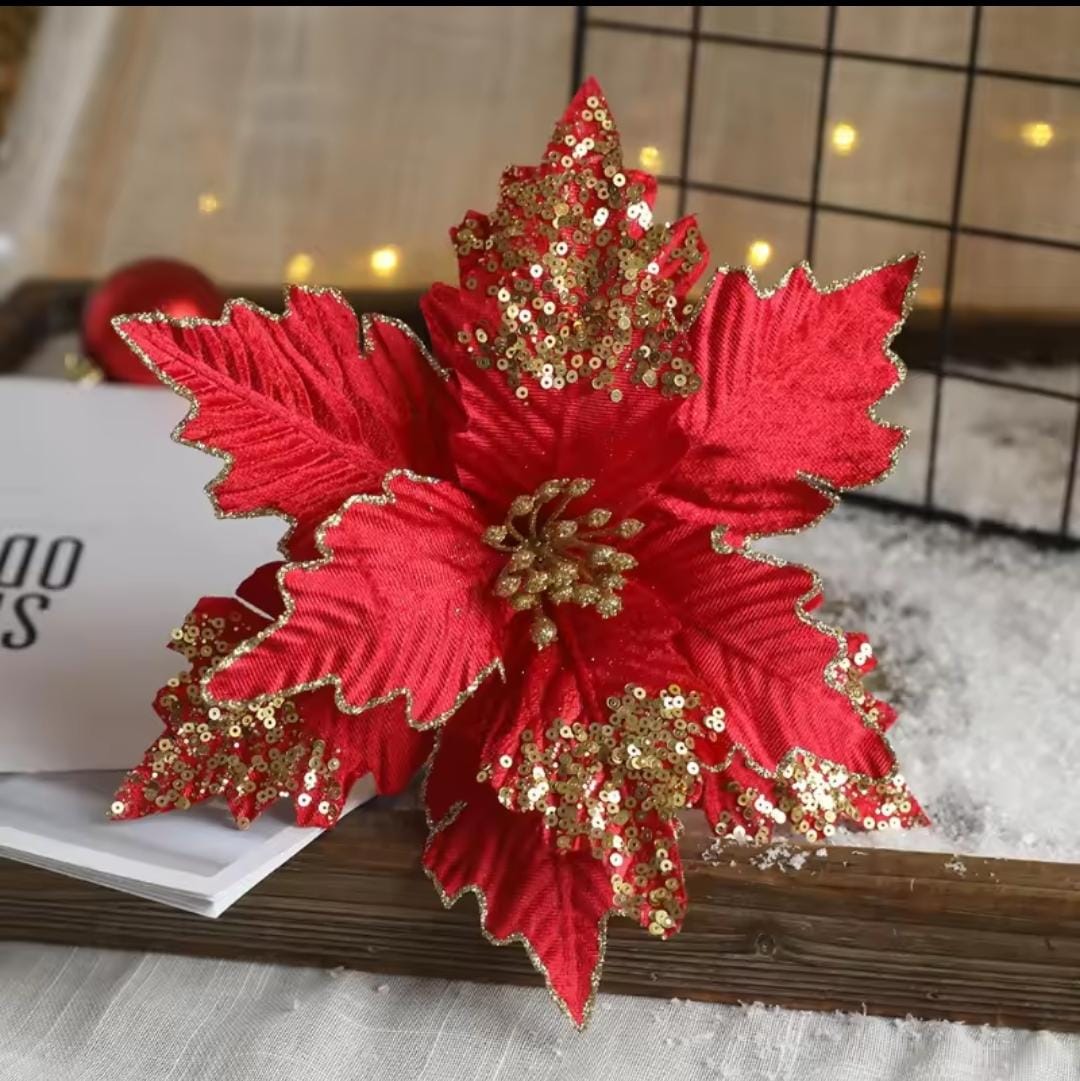 large Christmas glitter flower