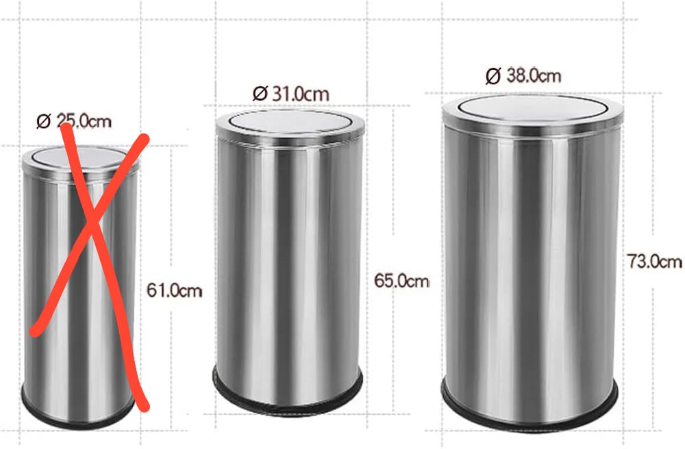 Stainless Steel Swing / Swivel Dustbin