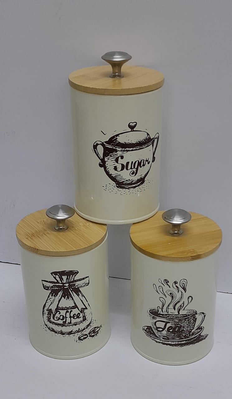 Sugar, Tea, Coffee canisters