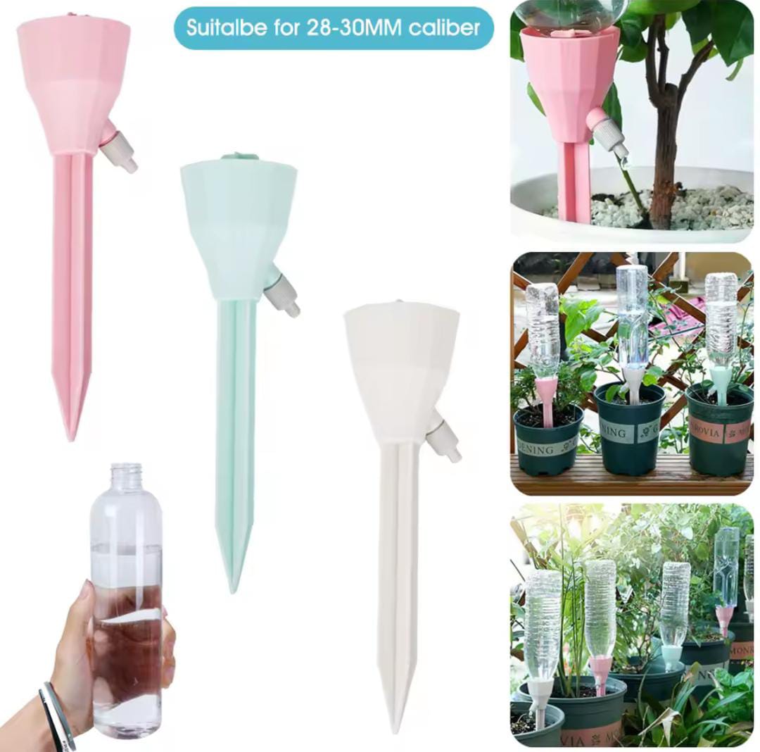 Self Watering Spikes, 6Pcs Plant Watering Devices, Automatic Watering System for Potted Plants with Slow Release Valve, Adjustable Water Volume Drip Irrigation Control System for Home Vacation