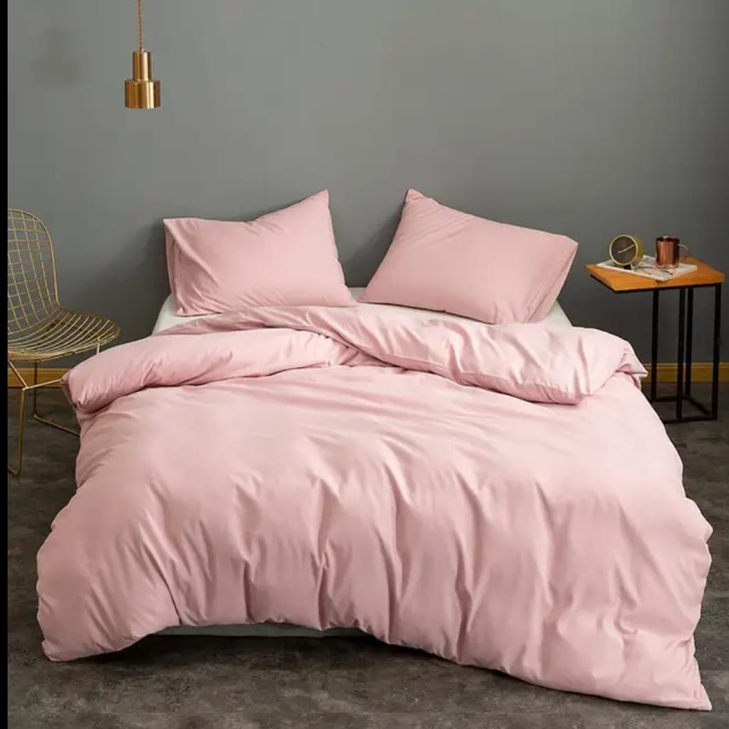 4pc Plain High Quality Duvet Cover Set (Soft Glam Edition)