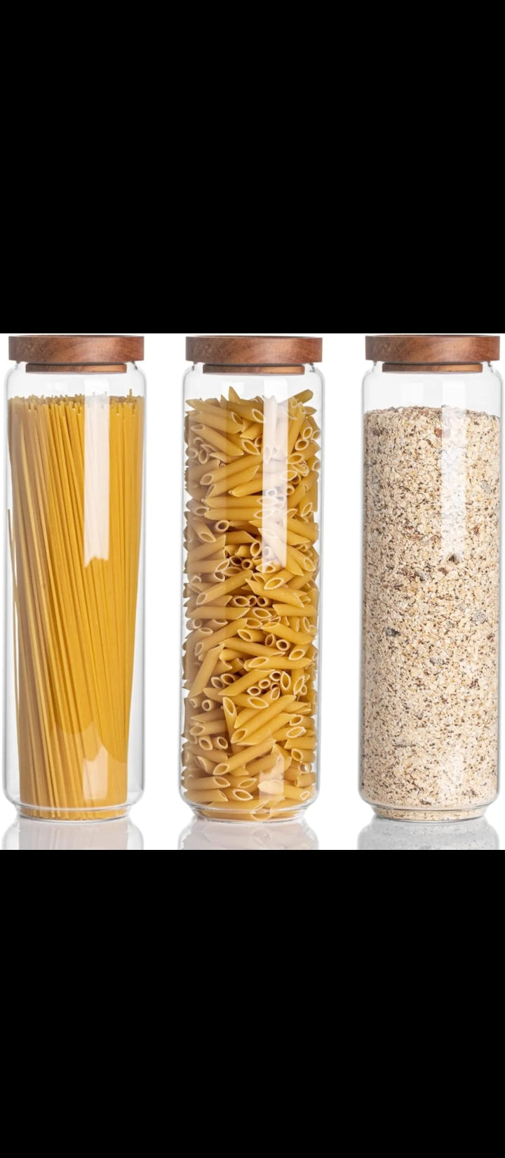 Acacia wooden sealed lid kitchen Storage Glass Jar with Bamboo lid