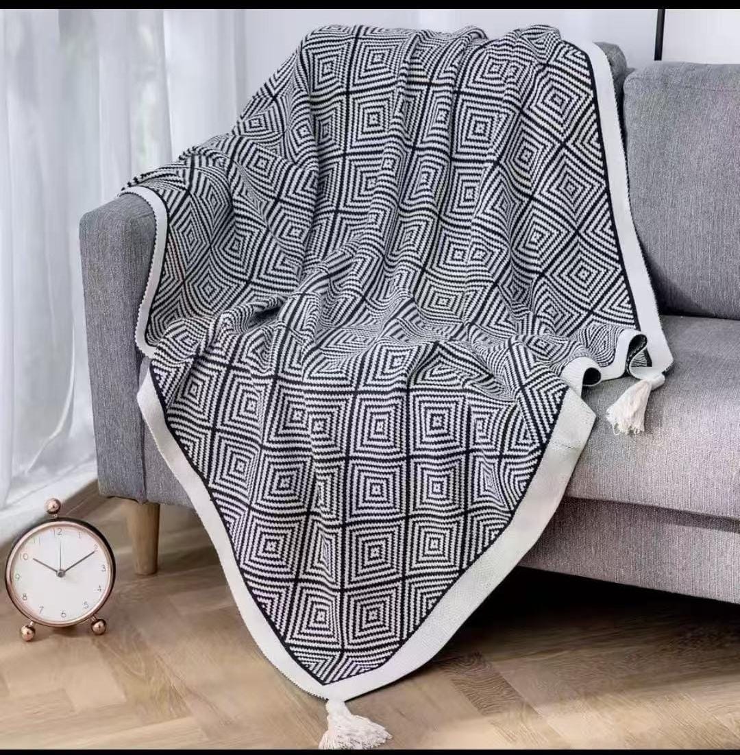 Bohemian knitted throw blankets