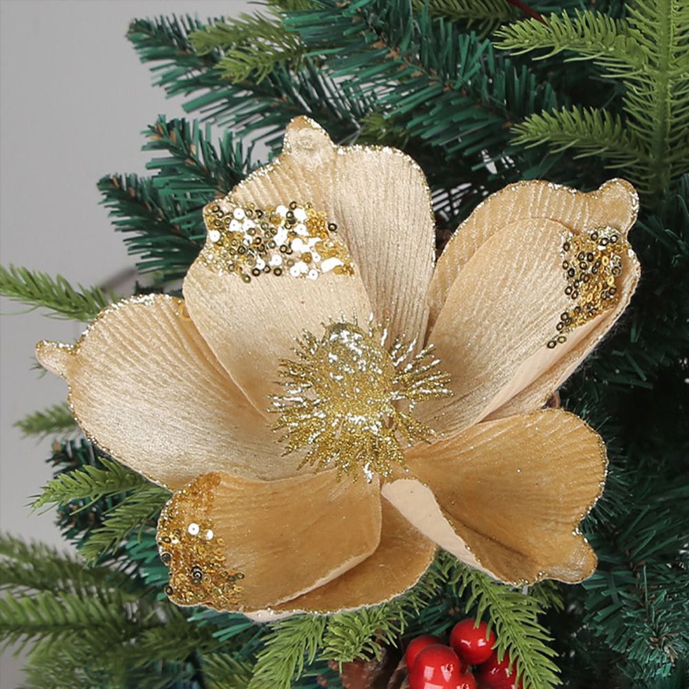 Red Artificial Flowers Champagne Christmas