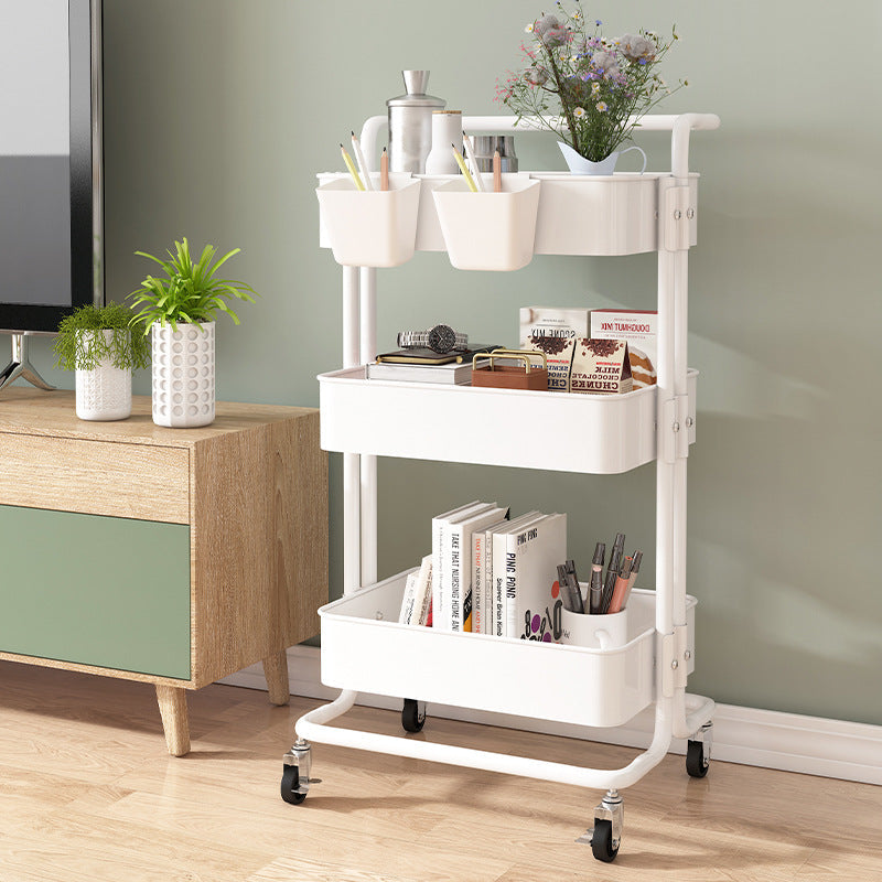 Multi-functional movable trolley storage rack( full metallic)