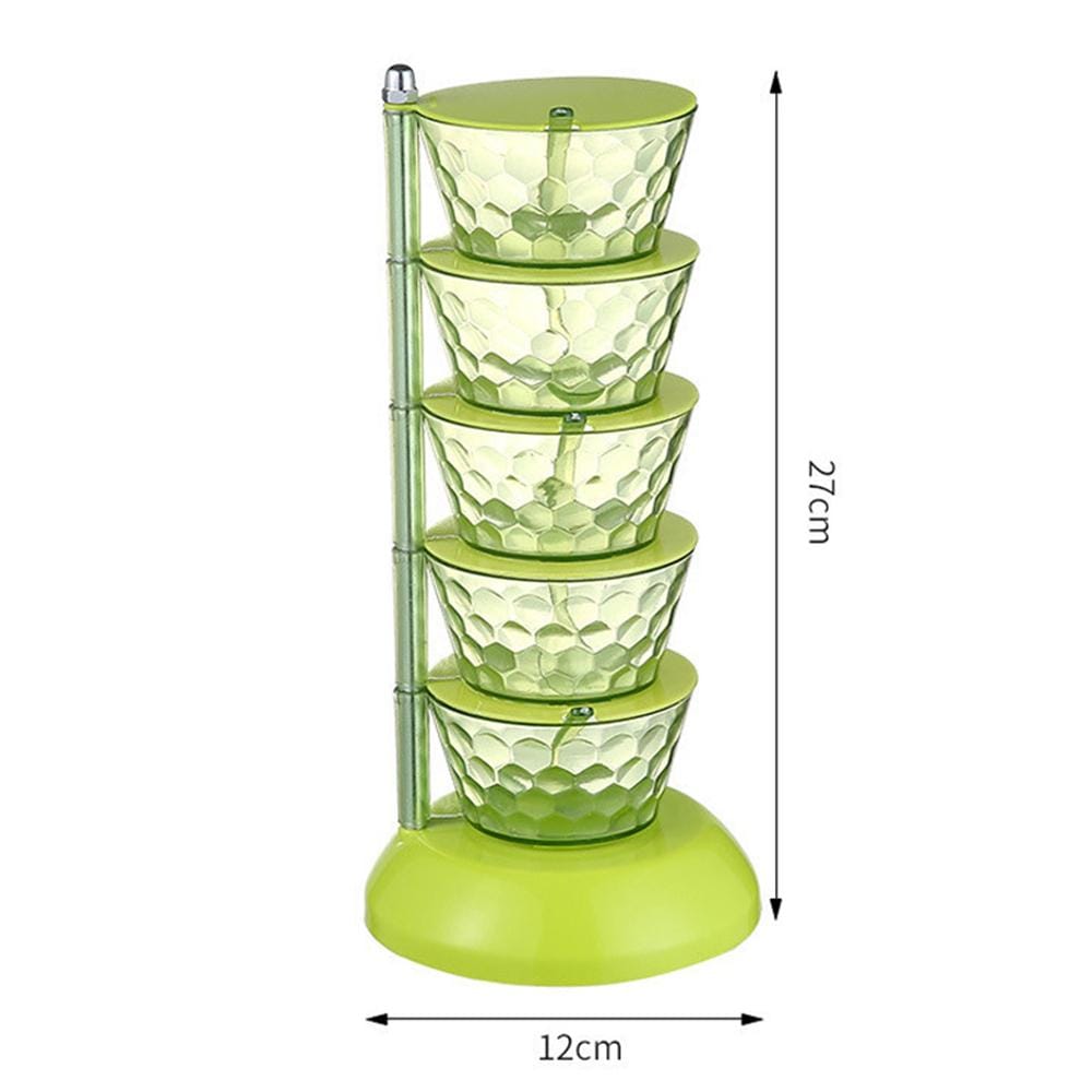 5layer rotating spice seasoning stand