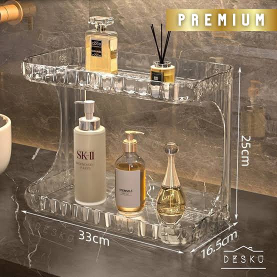 Acrylic 2 Layer multipurpose Cosmetic shelving