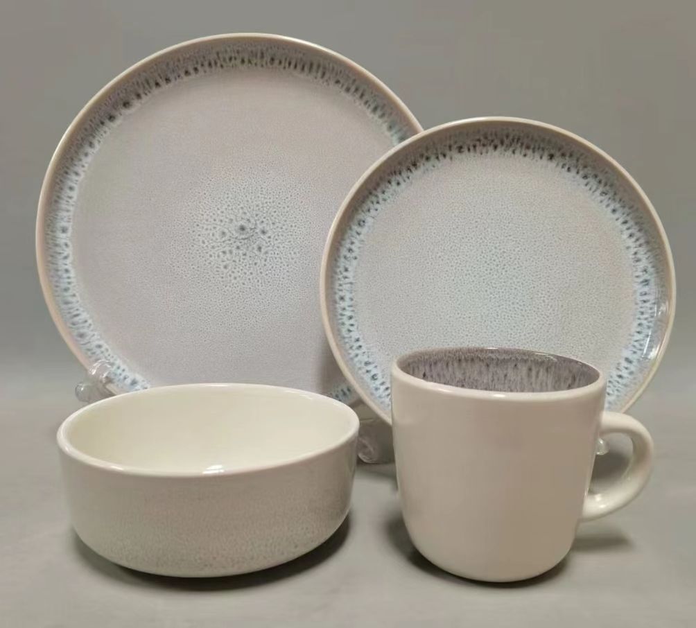 24pcs Reactive Glazed Ceramic Dinneer set
