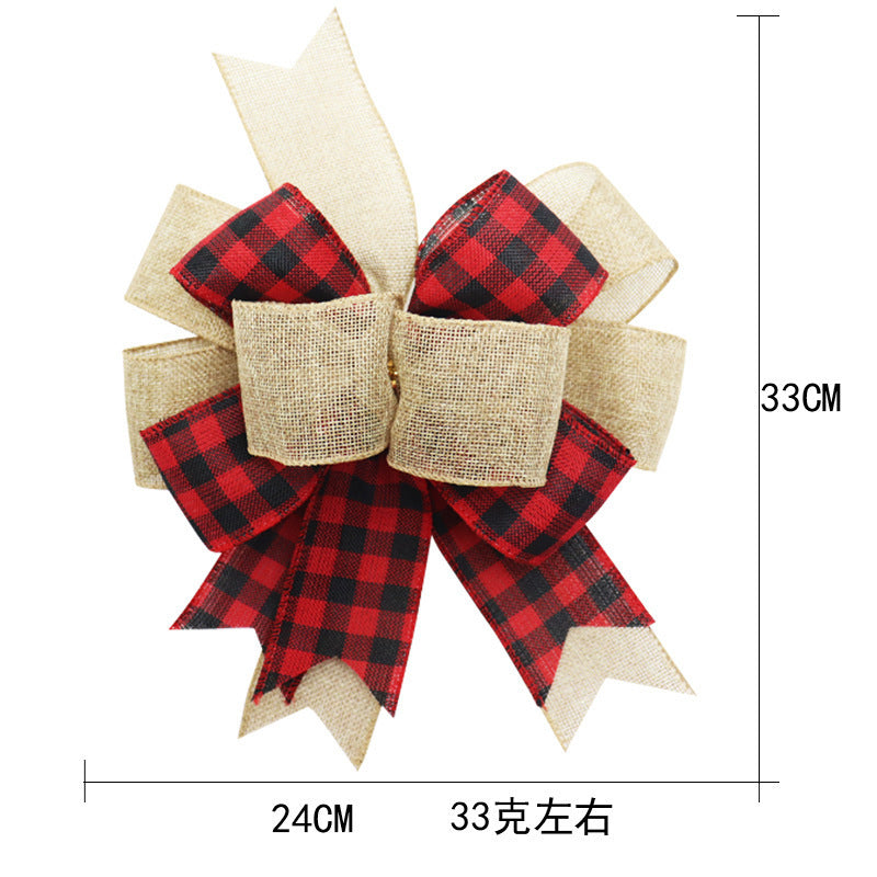 Christmas black and white/ red and black plaid bow