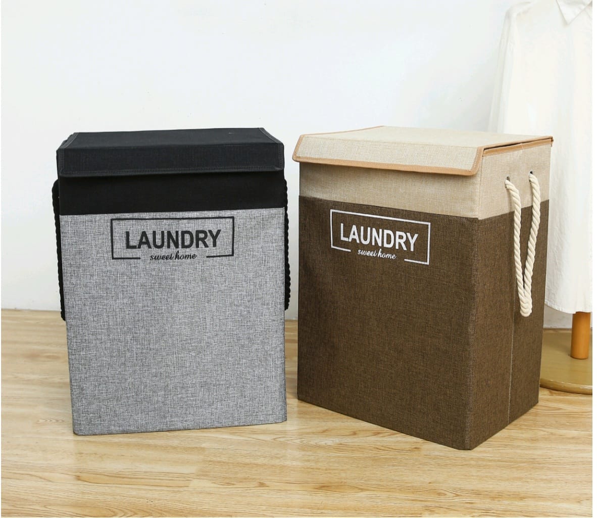 FOLDABLE HOUSEHOLD LAUNDRY HAMPER WITH COVER