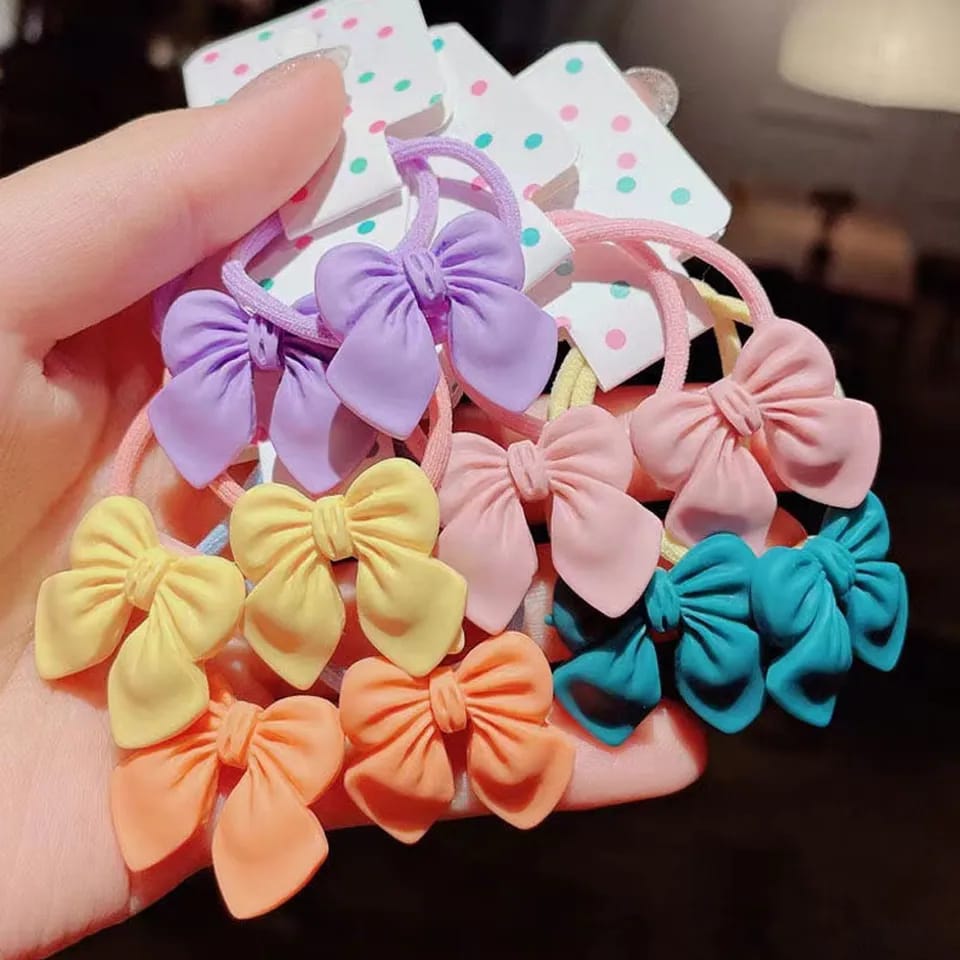 2pcs Cute Bowknot Elastic Hair Bands