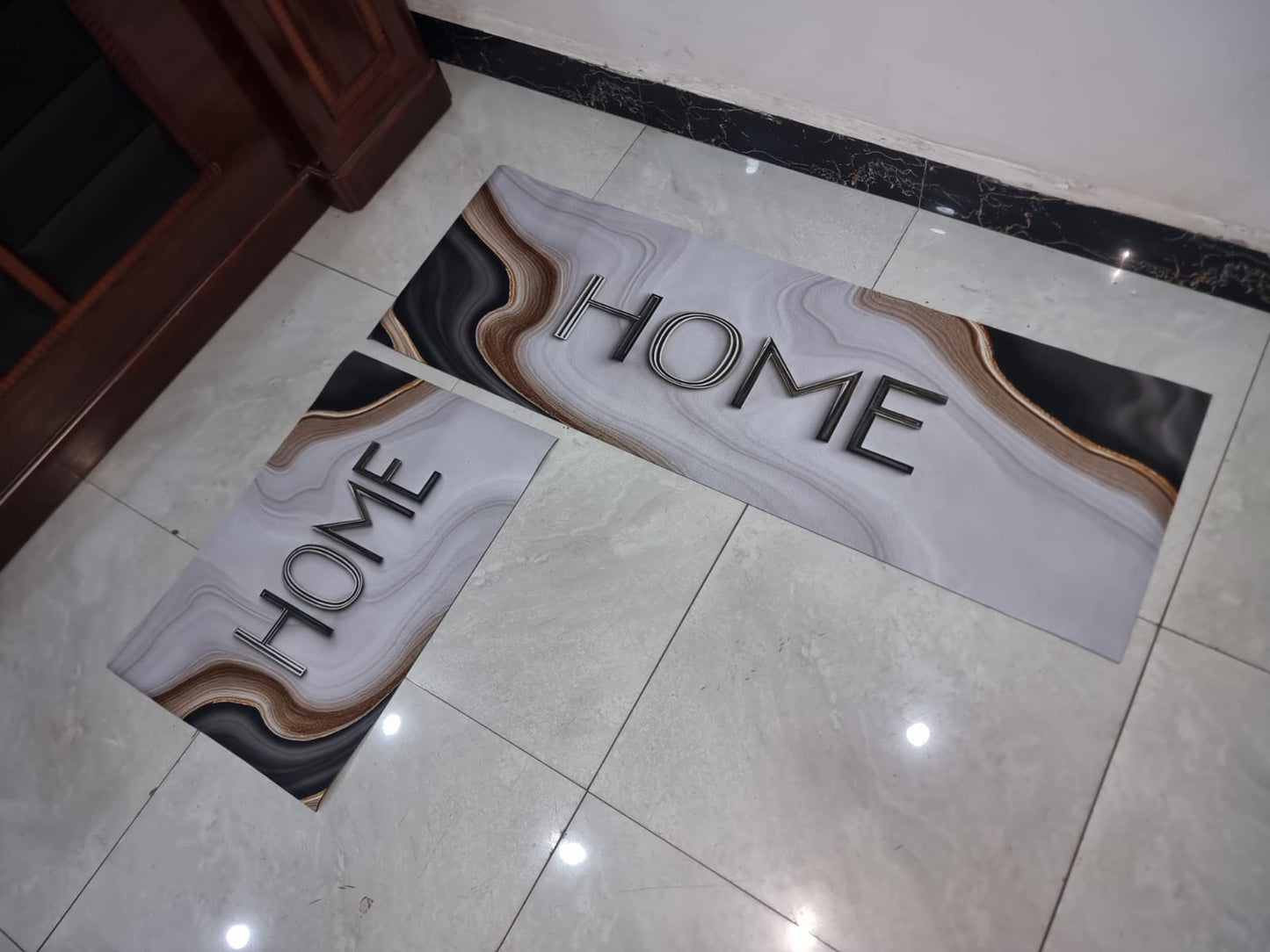 High quality medium grip Rubber underside floor 3D 2in1 kitchen mat