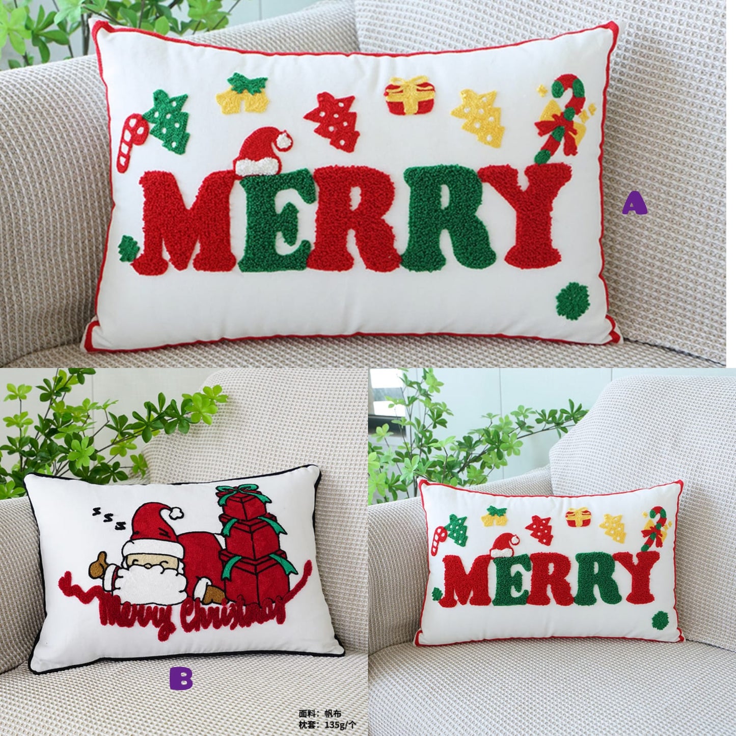 SANTA CLAUS CHRISTMAS QUALITY THROW PILLOW COVERS/CASES