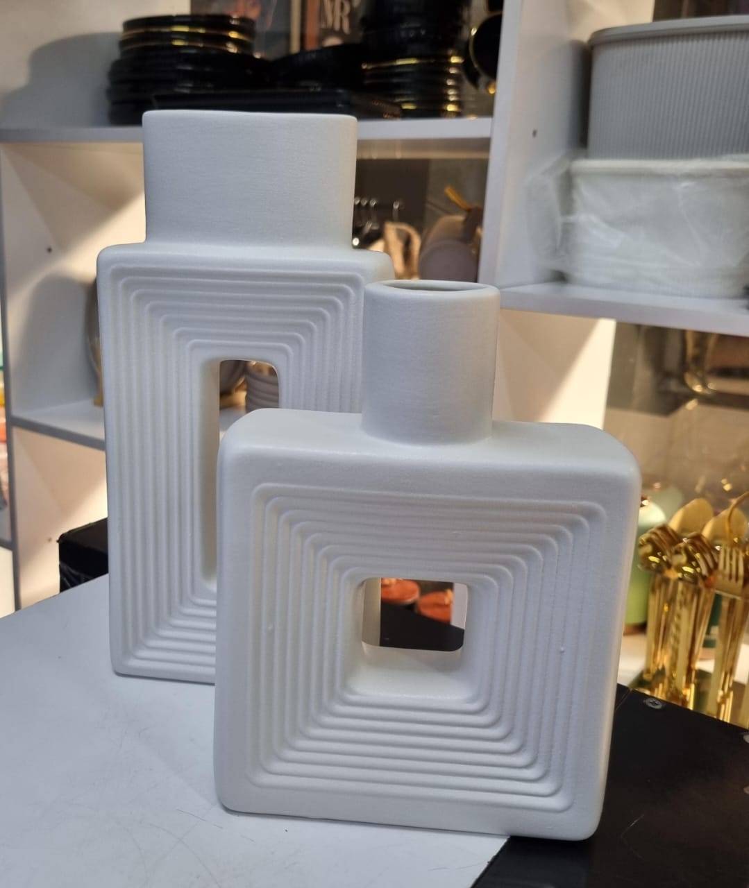 Resin square Decorative vase set