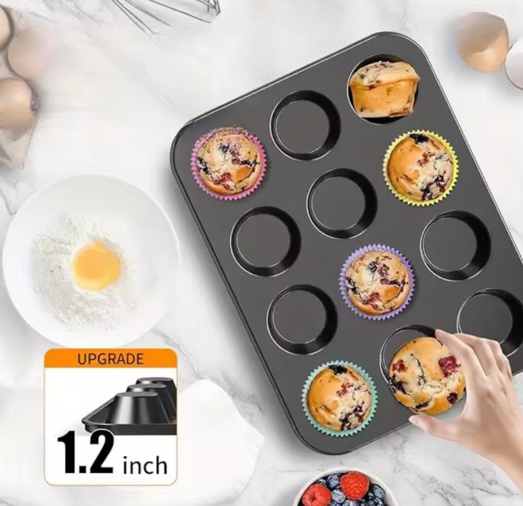 12pcs silicon reusable moulds with cup cake baking mould