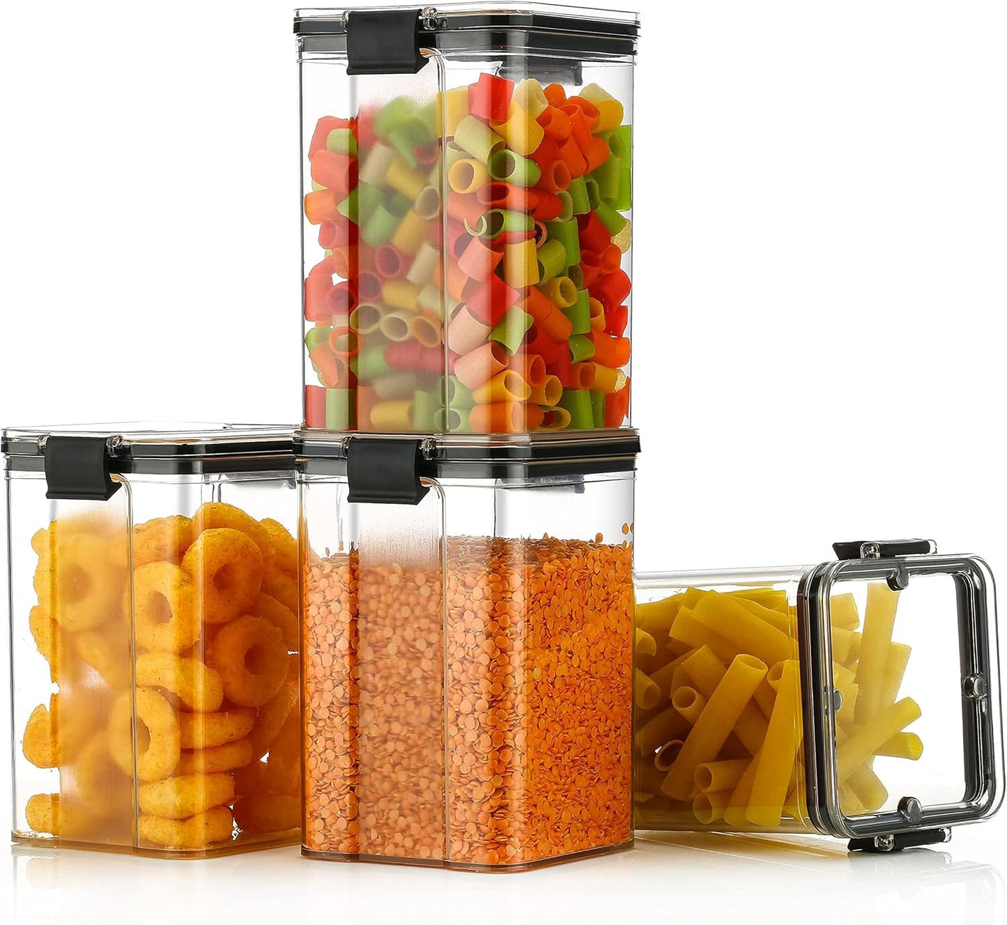 4Pc air tight,smart lock pantry jar set